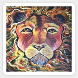 Original Abstract Leo Lion Art Vibrant Colors Beautiful Canvas Prints & Home Decor Gifts Sticker